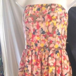 Love.Ady Floral Multi-Colored Print Strapless NWOT